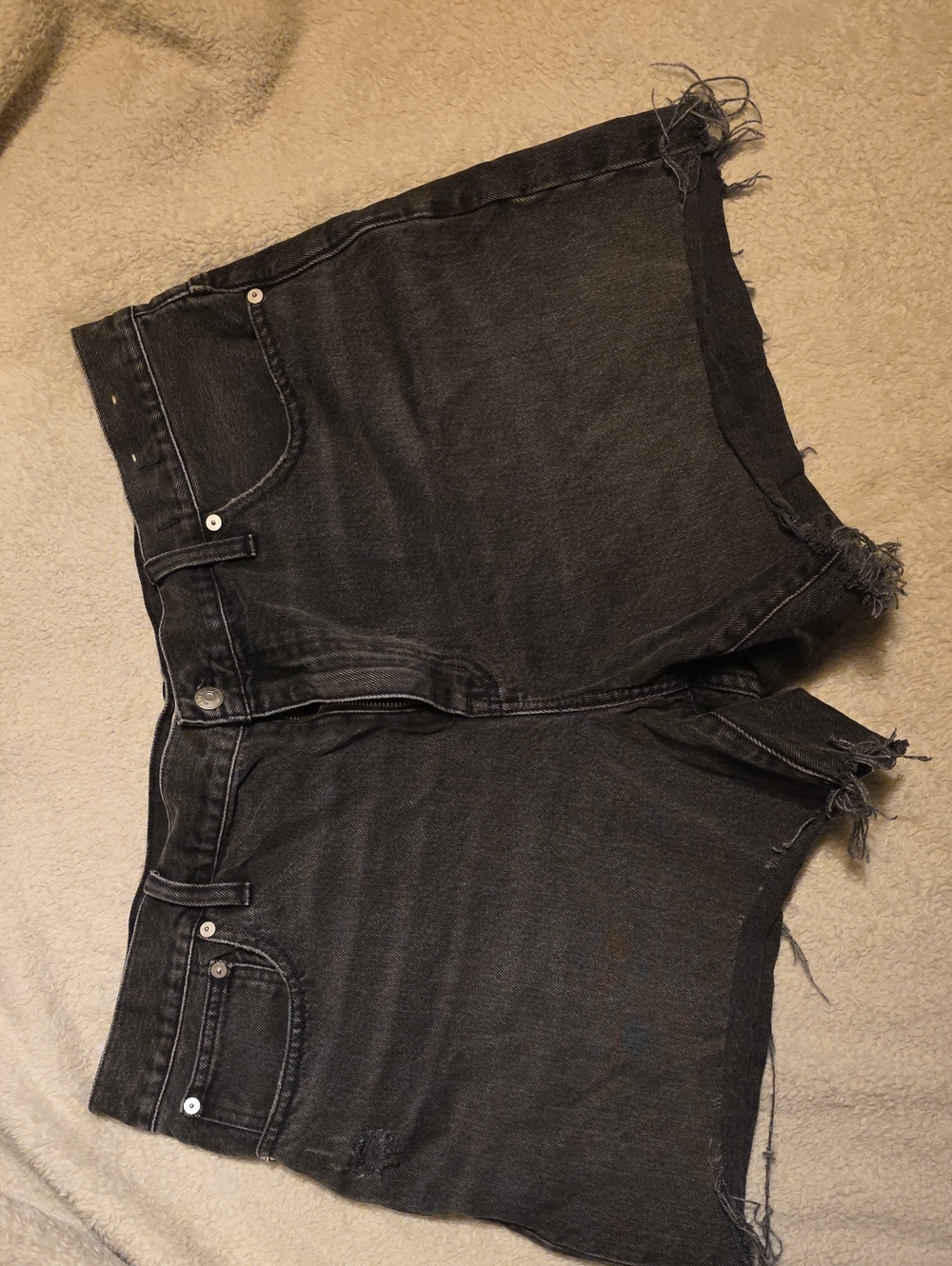Madewell Washed Black Denim Shorts